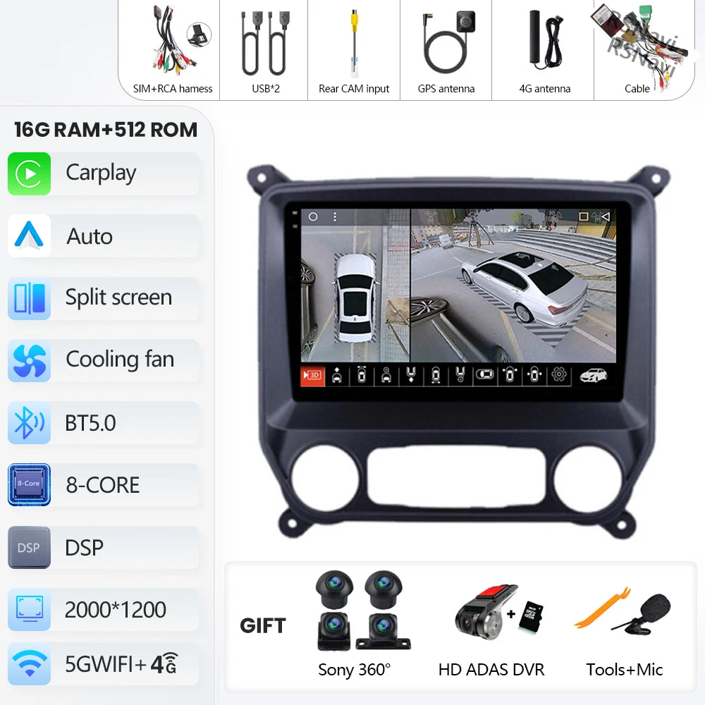 9" Touchscreen CarPlay Android Auto Stereo Chevy Silverado 2014-2018 - image 46