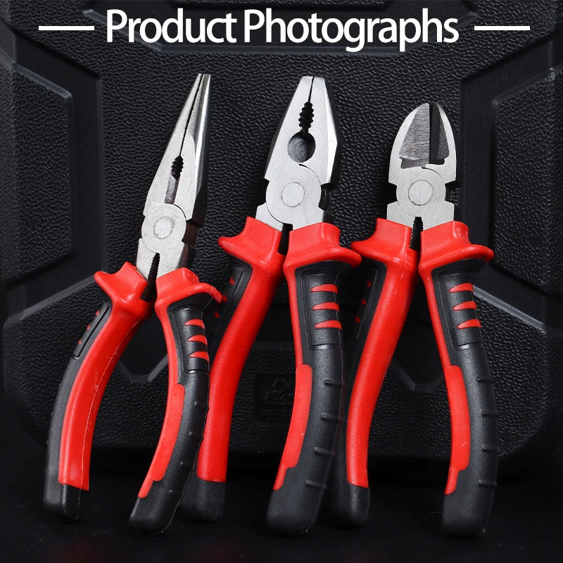 Heavy-Duty 3-Piece Pliers Set: Diagonal, Needle-Nose & Wire Cutters - image 3