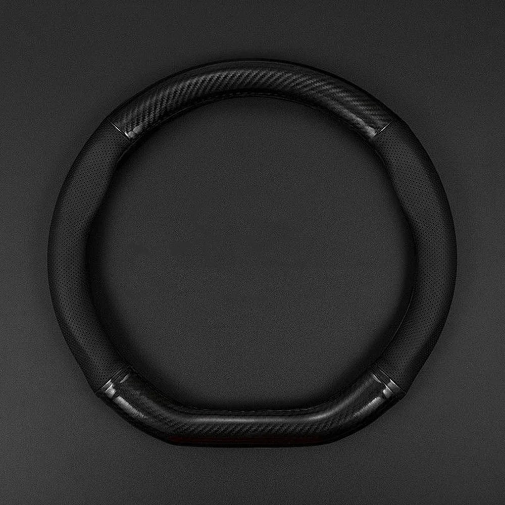 Universal Carbon Fiber Leather Steering Wheel Cover - Anti-Slip - image 2