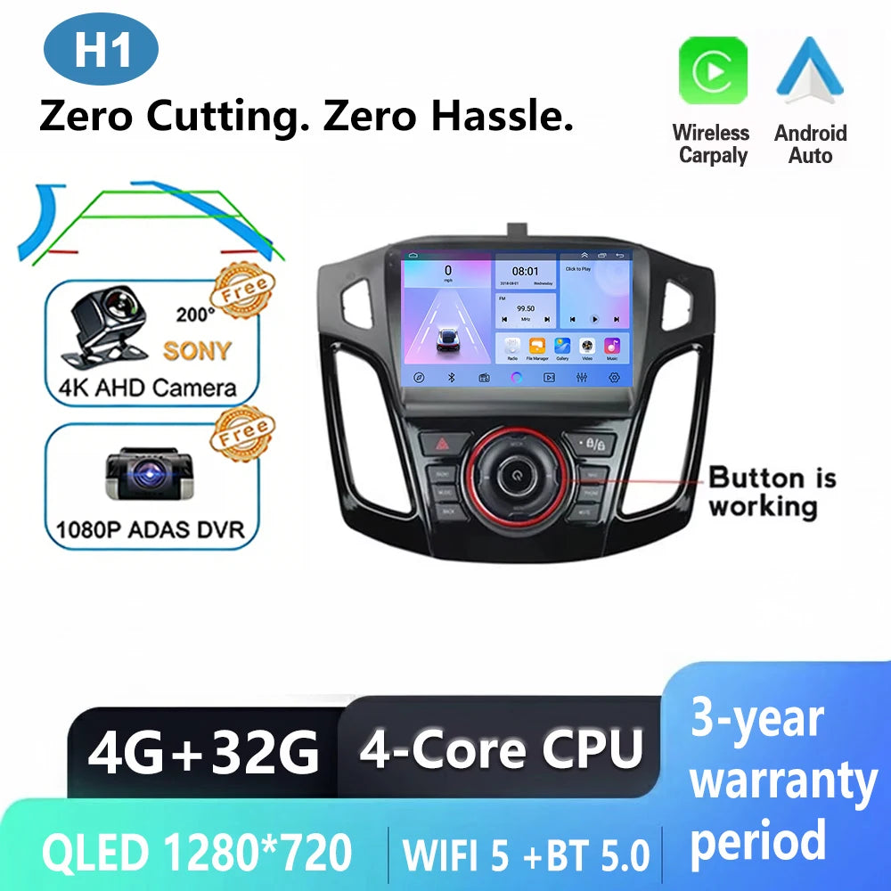 Ford Focus 3 Android Car Stereo with GPS, CarPlay & 9" Touchscreen - image 14