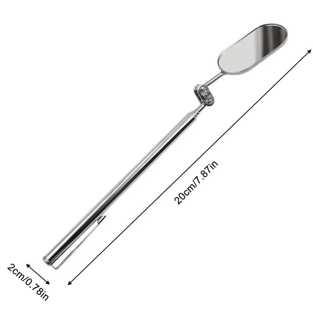 Automobile Repair Inspection Mirror Telescopic Mirror 360-Degree Rotating with LED Light Folding Elliptical Retractable Mirror