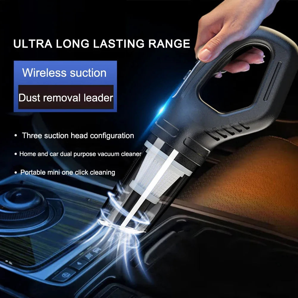 Cordless Car Vacuum USB Recharge Handheld Vacuum Portable Powerful Suction Cleaner for Car Household Office Pet Hair Cleaning