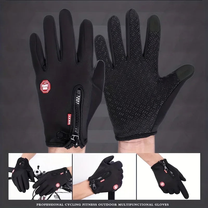 Winter Touchscreen Gloves – Windproof Non-Slip for Driving & Cycling