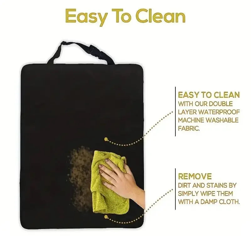 Universal Car Seat Kick Mat Protector 2PCS Waterproof Backseat Cover for Kids Pets Anti Slip Dirty Mud Proof Storage Bag