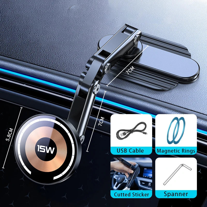 Magnetic Wireless Car Charger Mount for MagSafe iPhone 15, 14, 13 & 12