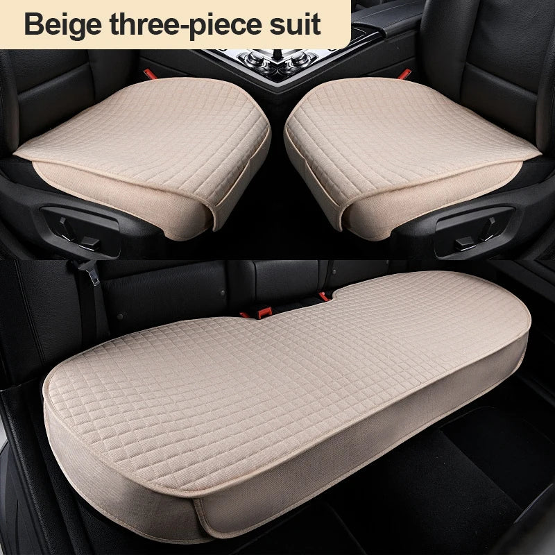 Breathable Flax Car Seat Cushions, Front, Rear and Full Sets