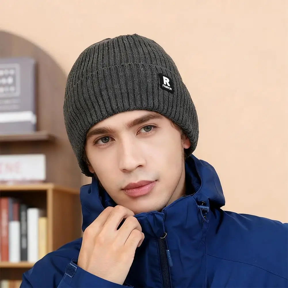 Fleece-Lined Winter Beanie Hat – Thick Knit Wool Cap