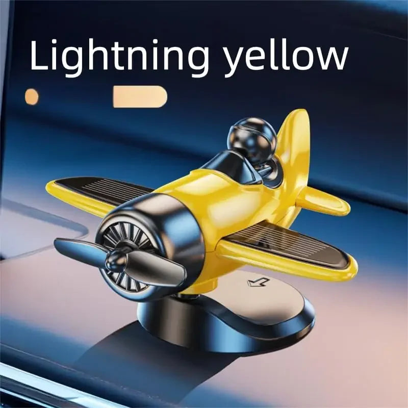 Solar Spinning Airplane Ornament for Car Center Console