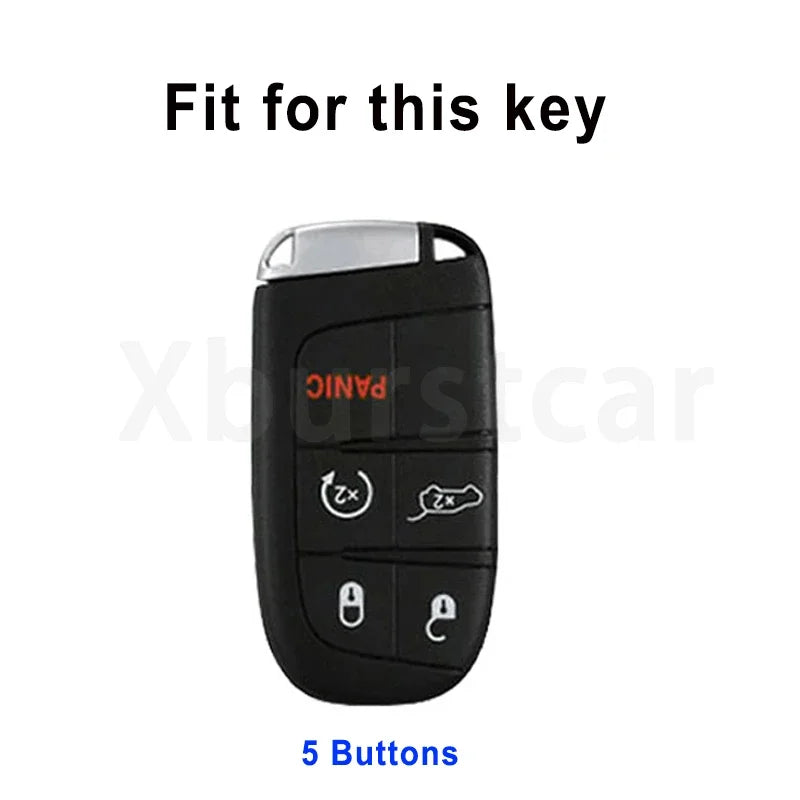 TPU Key Fob Case for Jeep & Dodge – 5-Button Remote Cover