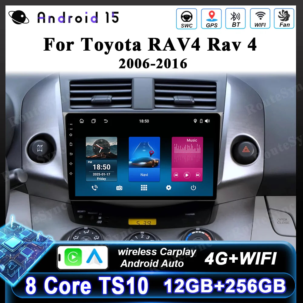 Toyota RAV4 2006-2016 Android Auto Car Stereo GPS Multimedia Player