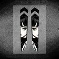 Pair of Peeking Anime Girl Motorcycle Decals for Front Forks - view 7
