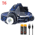 Powerful LED Headlamp Rechargeable Telescopic Zoomable Headlight Outdoor Waterproof Work Head Lamp High Lumen Head Torch