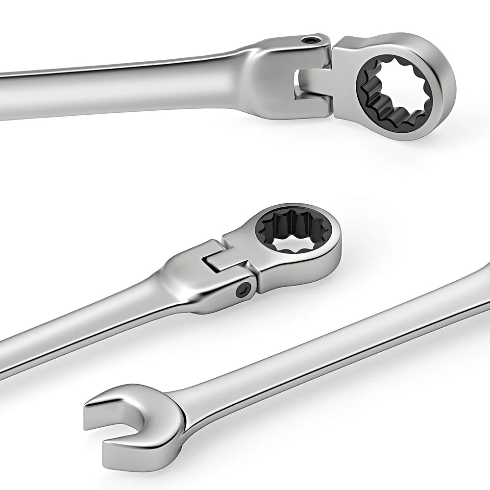 Combination Ratcheting Wrench Set, Chrome Vanadium Steel, with Bag - image 13