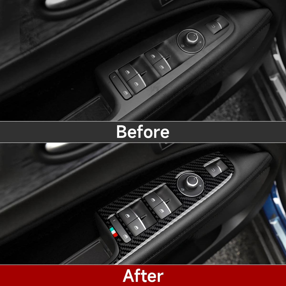 Carbon Fiber Interior Trim Stickers for Alfa Romeo Giulia and Stelvio