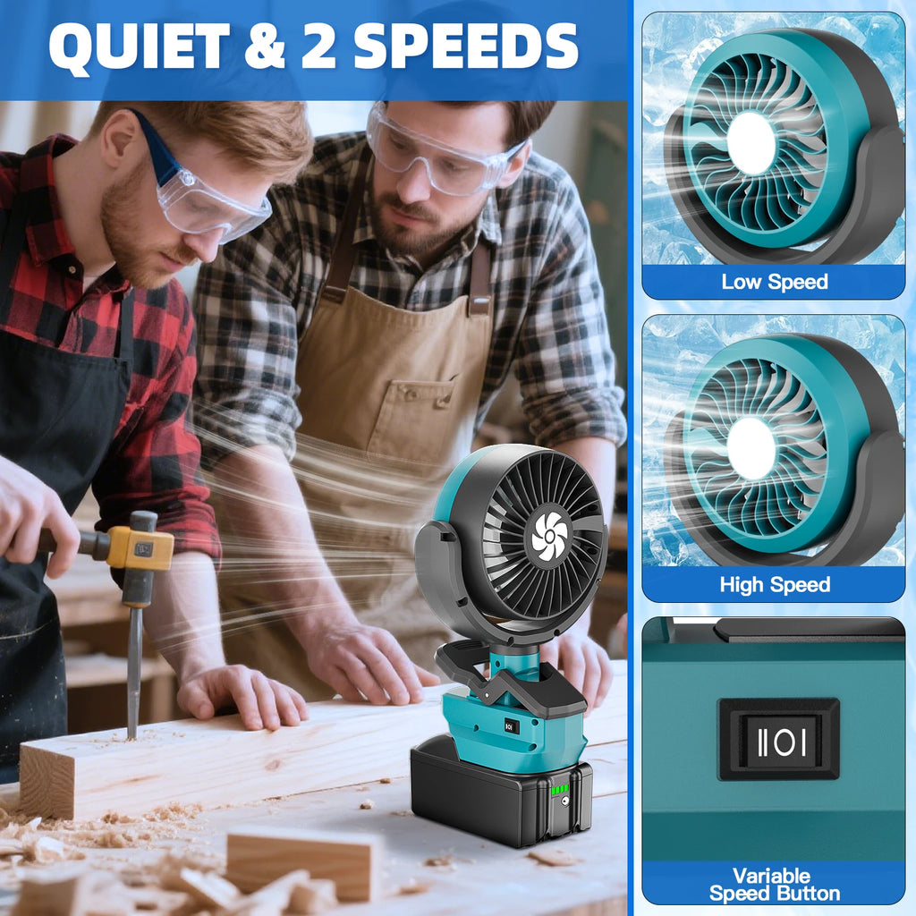 2-in-1 Cordless Fan & Camping Light for Makita BL1830 - image 7