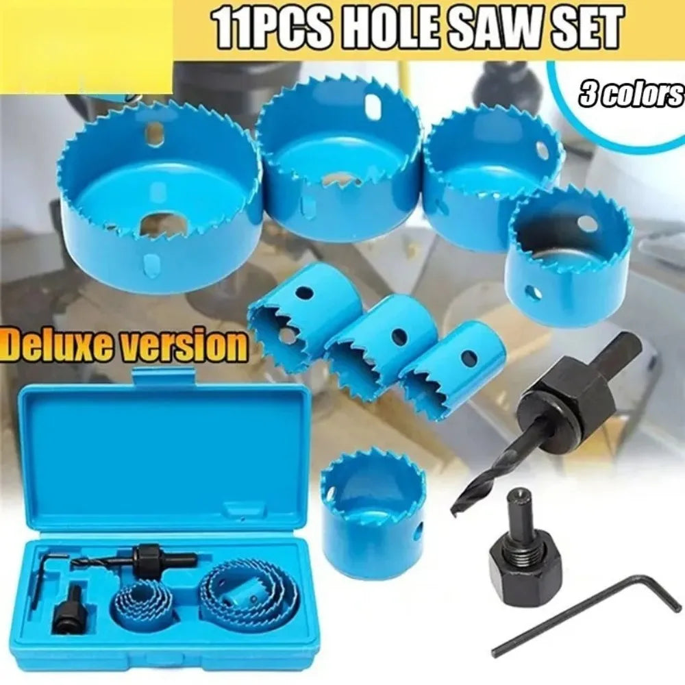 11-Piece Hole Saw Set 19–64mm – Wood & Metal Alloys