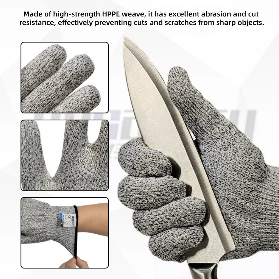 Level 5 Cut-Resistant Touchscreen Work Gloves – Food Safe