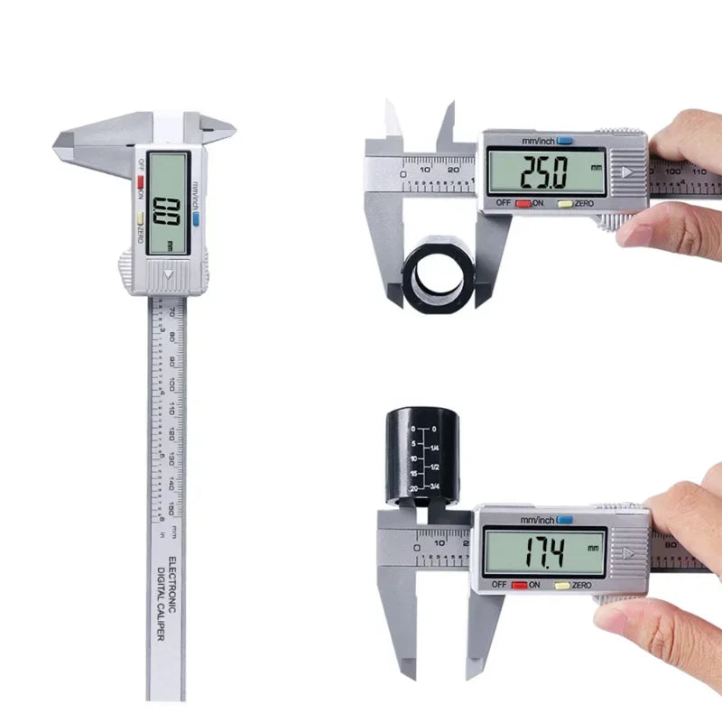 6-Inch LCD Digital Caliper – Carbon Fiber Measuring Gauge
