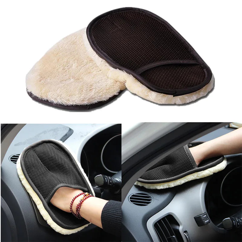Soft Imitation Wool Car Wash Mitt for Cars and Motorcycles