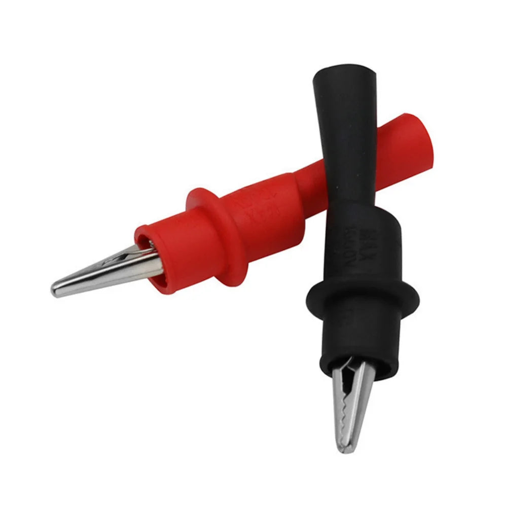 Multimeter Tester Accessories 2pcs Red and Black Wire Tip Clamps Rated AC/DC 10A 1000V for MultiMeter Tool