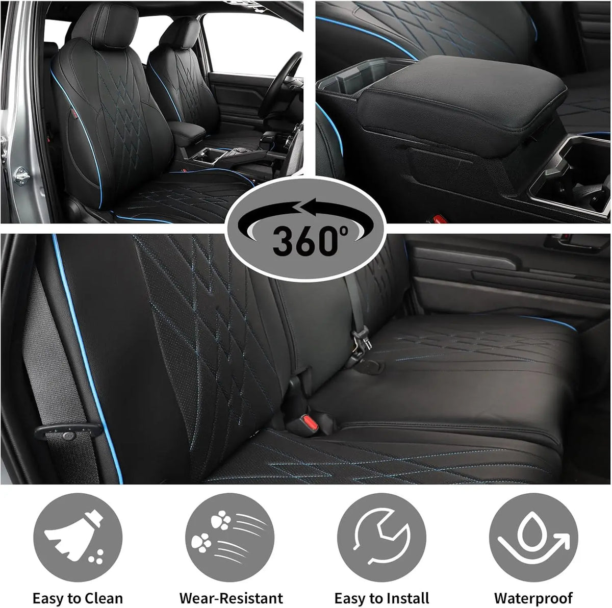 Custom Fit Seat Covers for Toyota Tacoma 2024-2026, Full Set