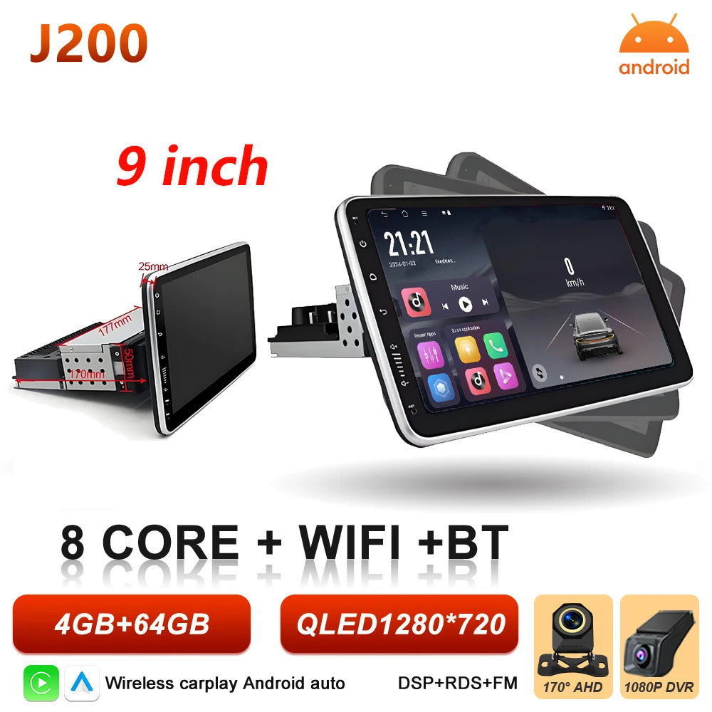 Universal 9 Inch Android Car Stereo Wireless CarPlay Android Auto GPS - image 13