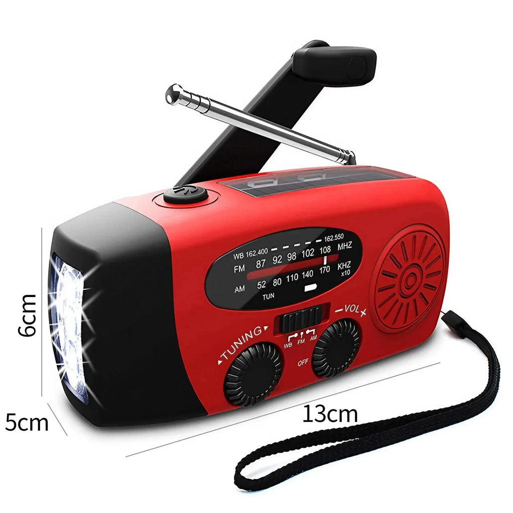 Solar Hand-Crank Emergency Radio with Power Bank & Flashlight - image 8