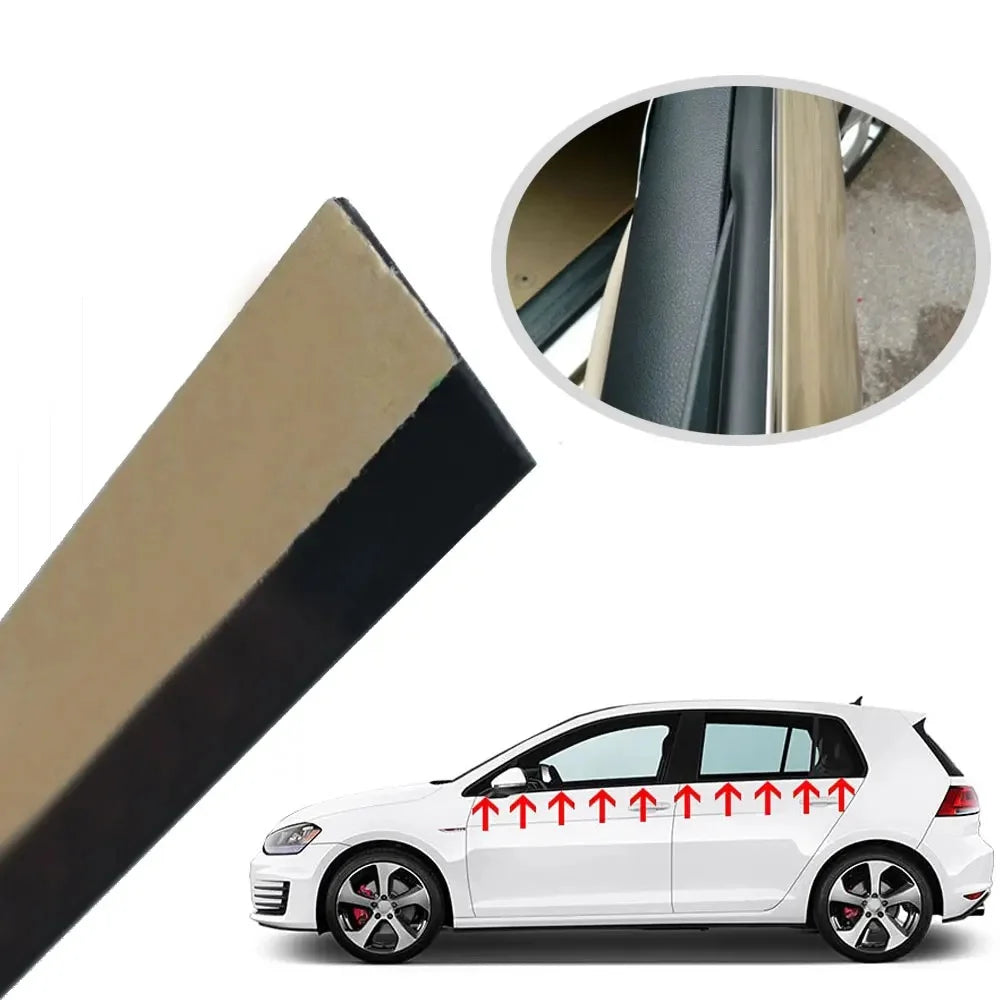 Car window seal strip 4m, waterproof rubber weatherstrip for front and rear glass