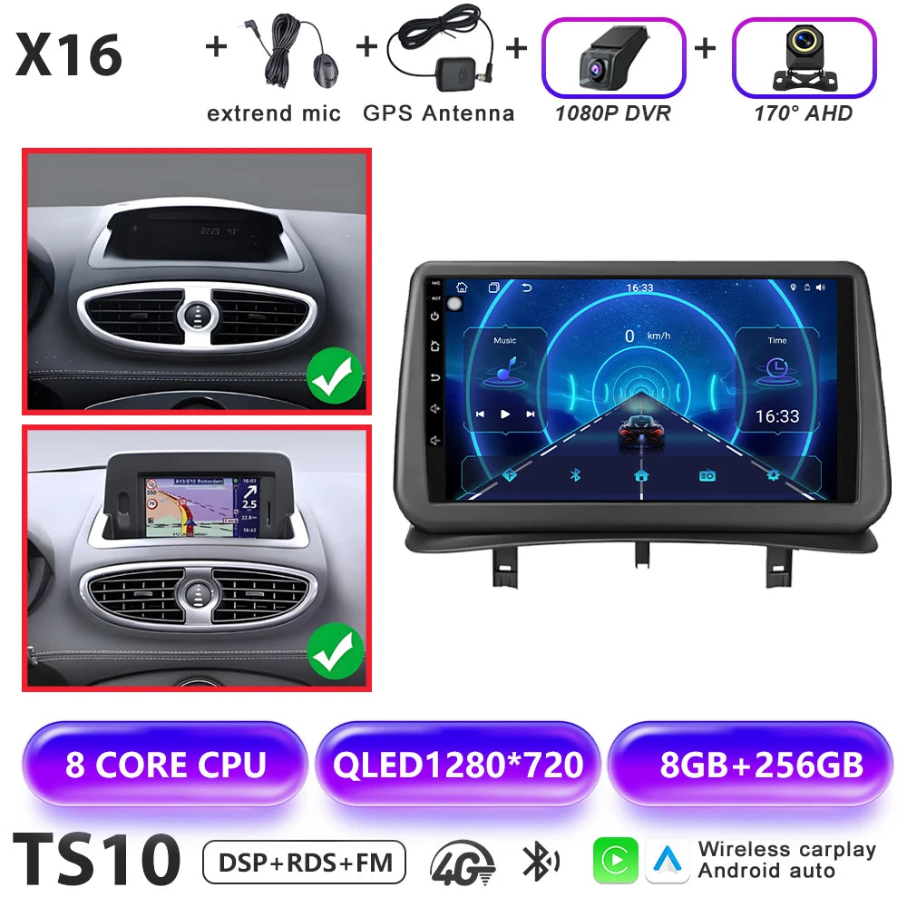 Renault Clio 3 Android 16 Car Multimedia Player with CarPlay - image 11
