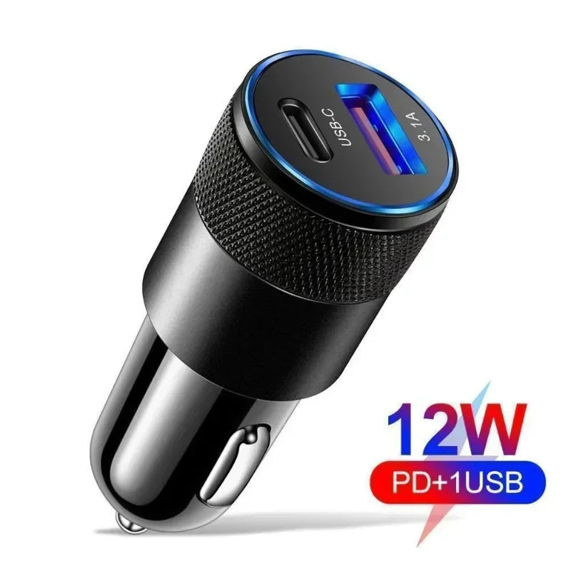 Dual-Port USB C PD Car Charger Adapter, 3.1A