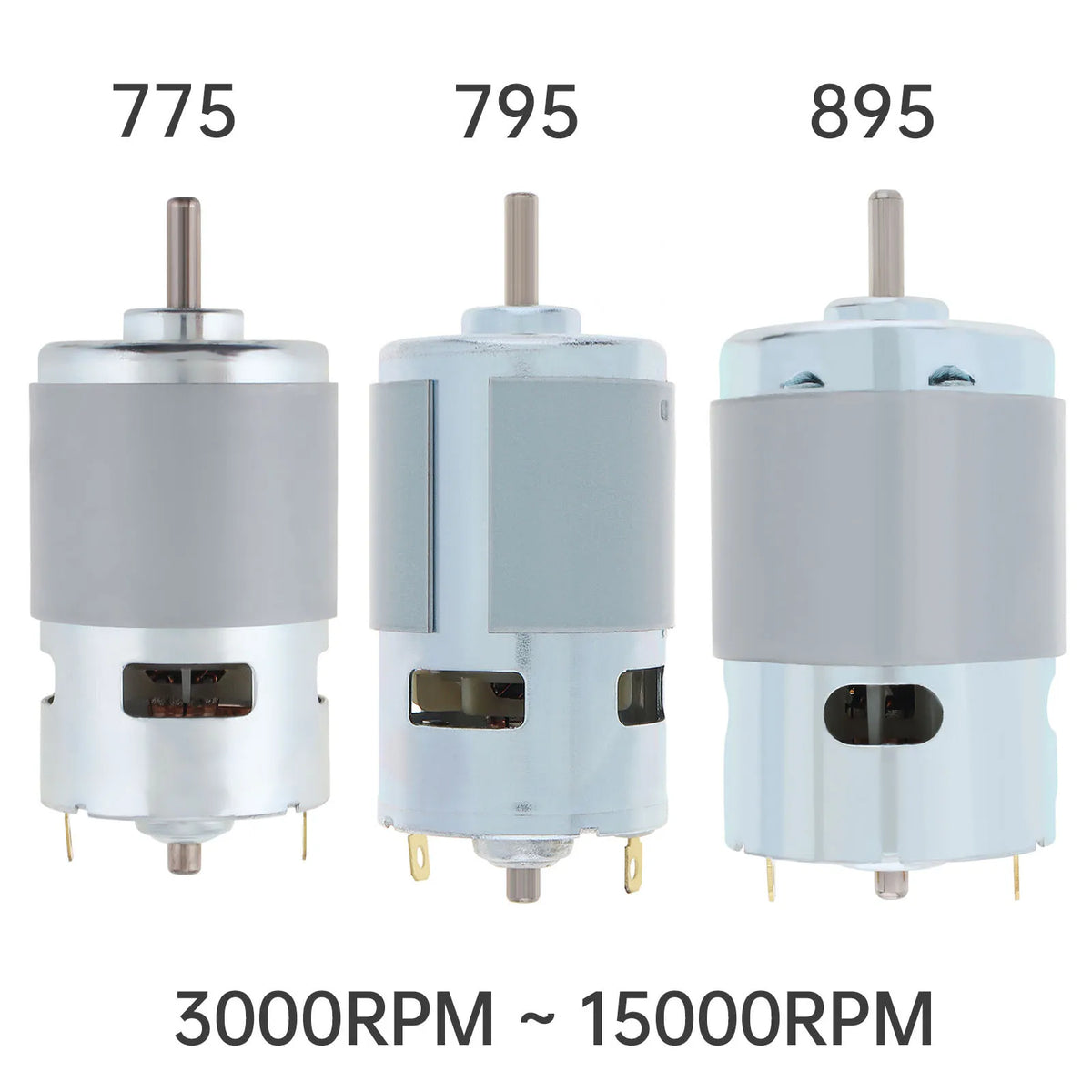 High-Speed 775/795/895 DC Motor - 12V/24V, 3000-12000 RPM