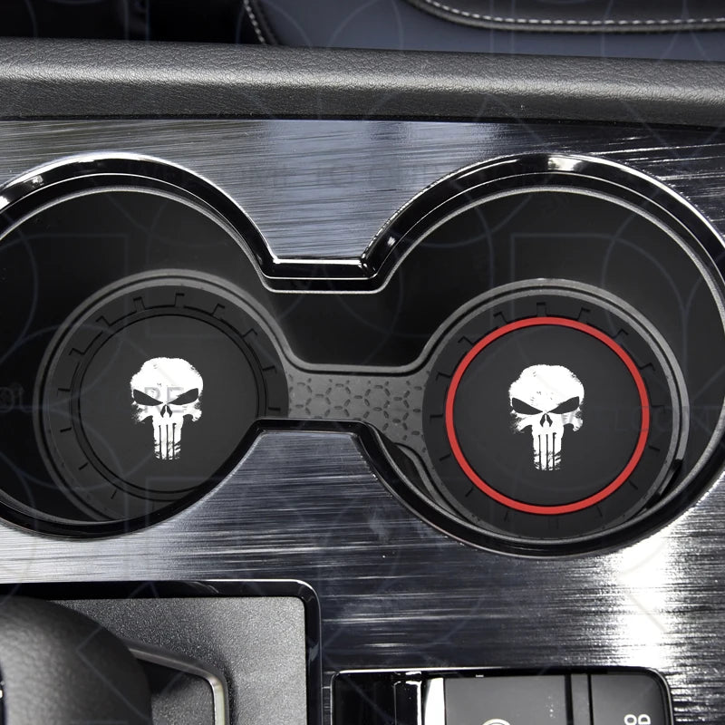 Skull Silicone Car Coasters (2-Pack) – Anti-Slip Cup Holder Pads - image 3