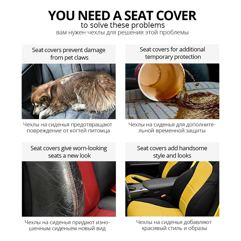 Universal 3D Car Seat Covers - Tire Track Design, Airbag Compatible - image 5
