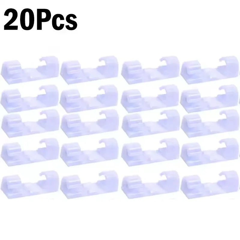 Self-Adhesive Cable Clips Organizer, Cord Management Holder for Home & Car