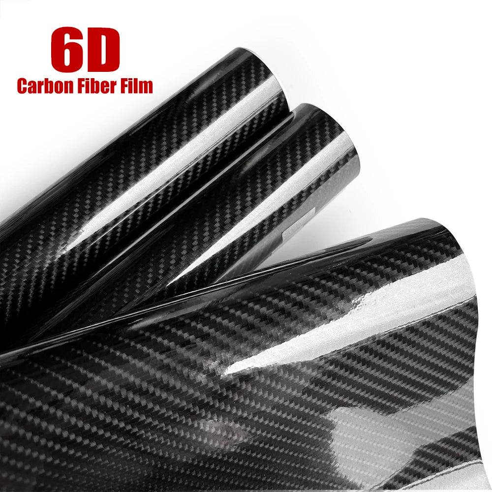 6D Carbon Fiber Vinyl Wrap Sticker Waterproof for Car, Laptop, Phone