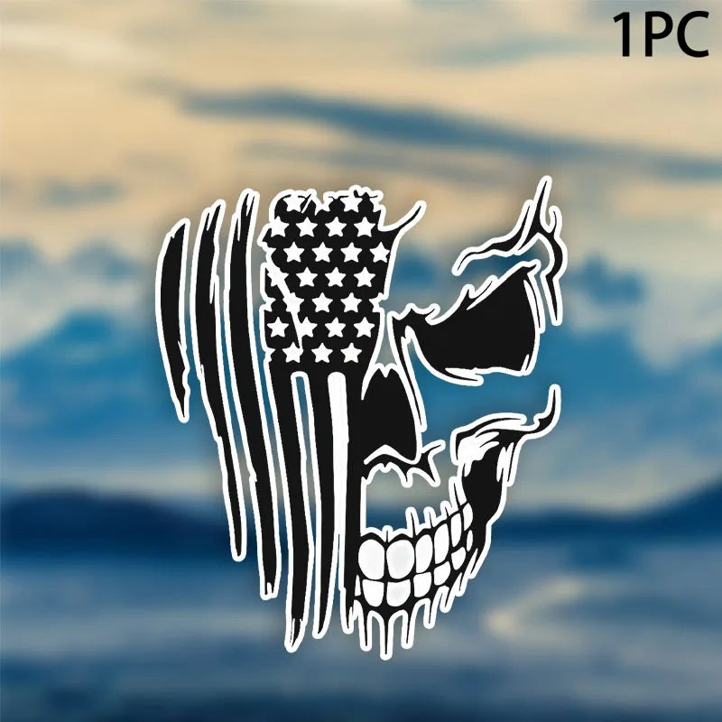 American Flag Skull PVC Reflective Sticker for Car Hood and Truck - view 8