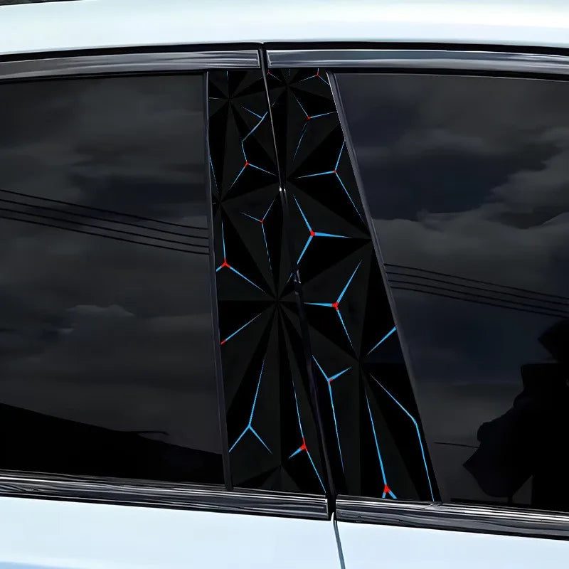 Geometric Honeycomb Pattern B-Pillar Sticker Pair for Cars
