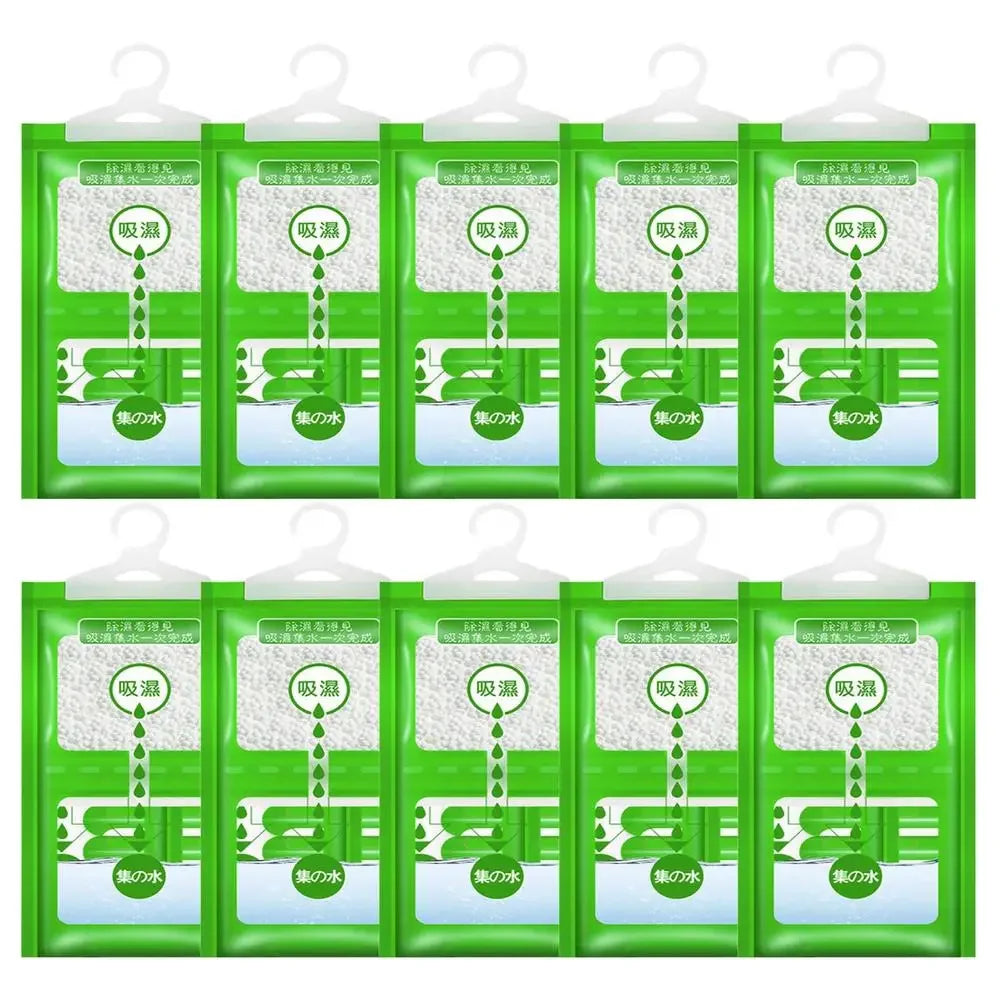 Hanging moisture absorber bags, 10 pack wardrobe and closet dehumidifier