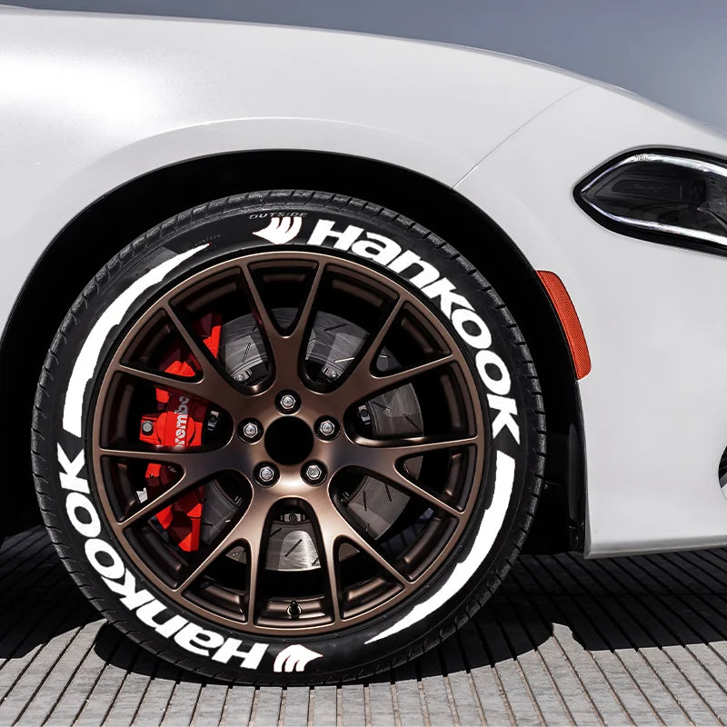 Permanent 3D Rubber Tire Lettering Stickers for 15-24 Inch Wheels