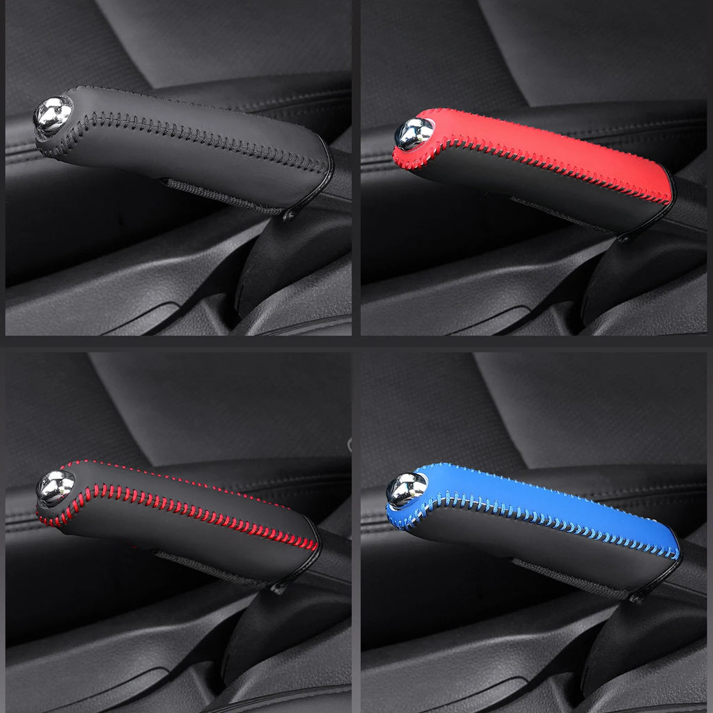 Car Artificial Leather Handbrake Cover Protective Sleeve Hand Brake Protection Car Interior Accessories