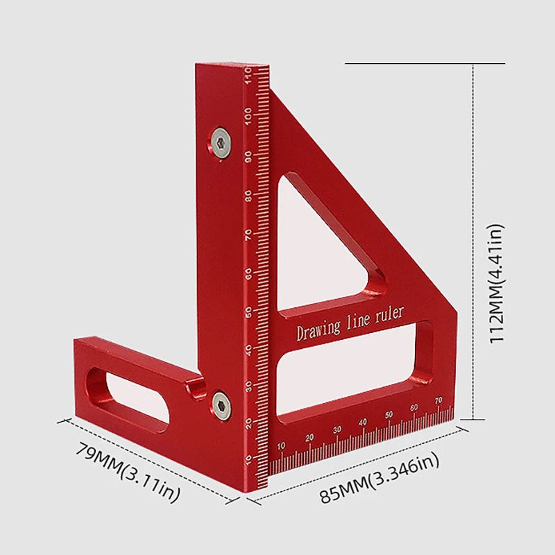 Aluminum Alloy Woodworking Square Protractor Miter Triangle Ruler - image 5