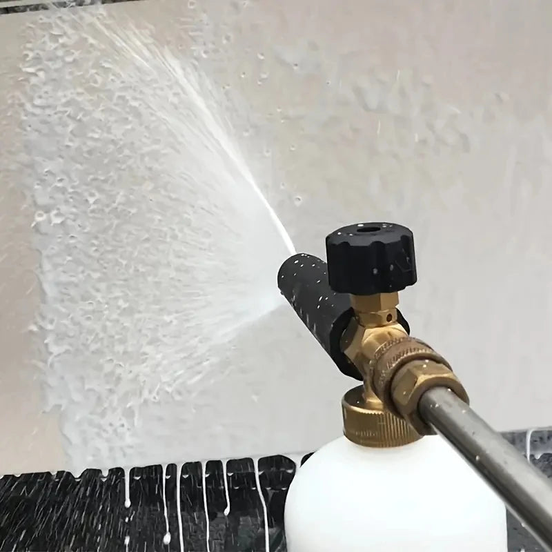 1pc Foam Cannon, Heavy-duty Vehicle Foam Shock Wave Wide-neck Adjustable Snow Foam Gun And Thick Foam, With 1/4 Inch Quick Conne