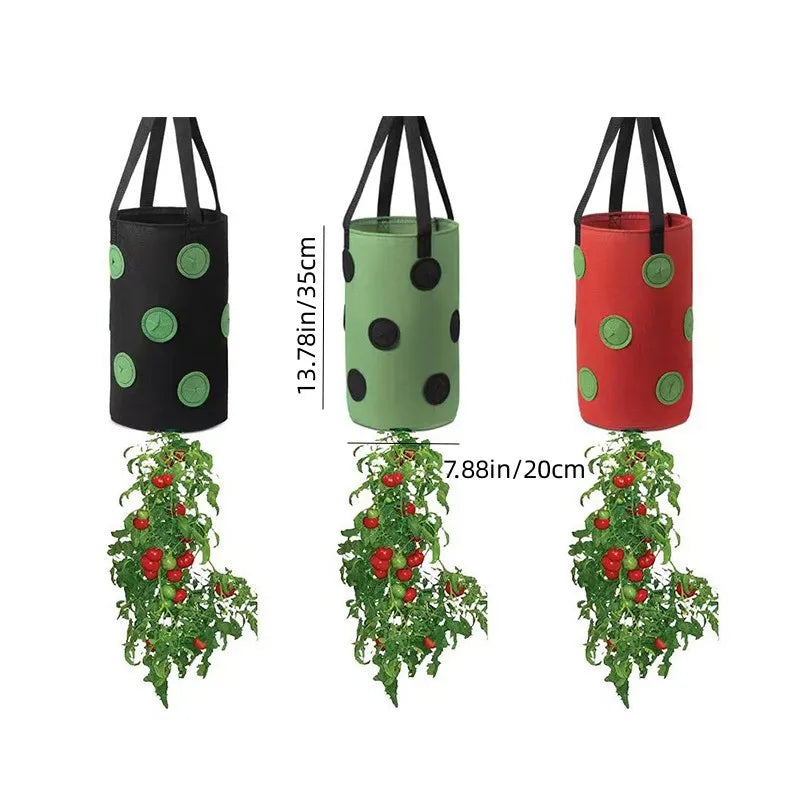 13-Hole Felt Hanging Planter Grow Bag – Tomato & Strawberry