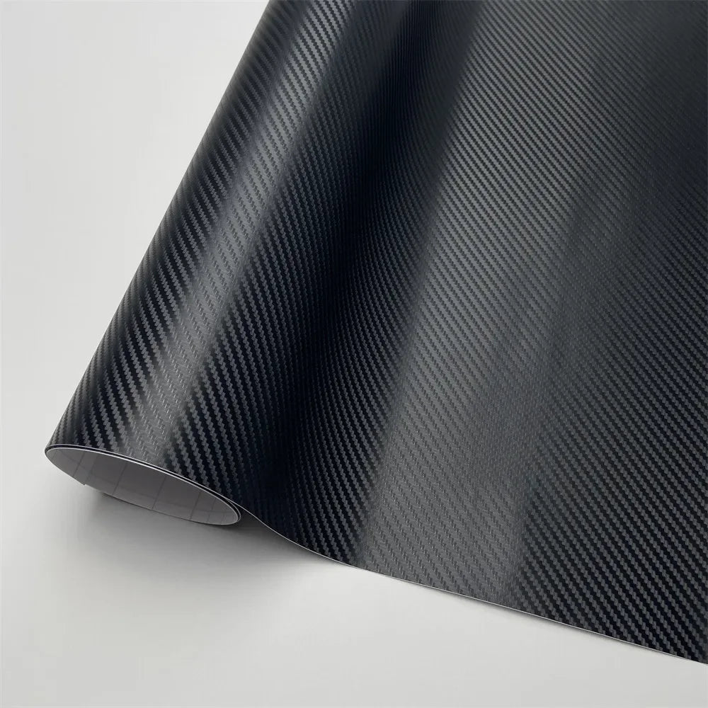 Black 3D Carbon Fiber Vinyl Wrap Roll for Car Customization - image 7