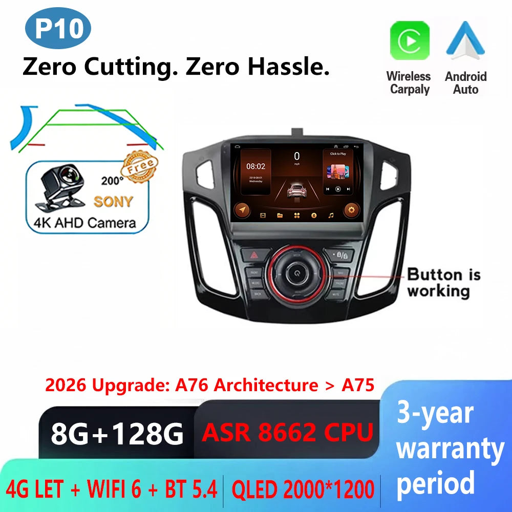 Ford Focus 3 Android Car Stereo with GPS, CarPlay & 9" Touchscreen - image 7