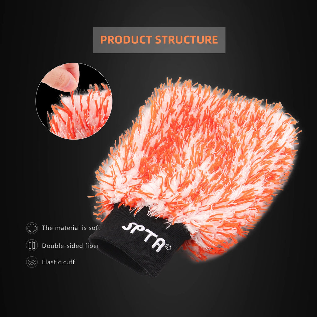 Microfiber Washing and Drying Car Mitt, Soft Plush Scratch-Free Wash Glove