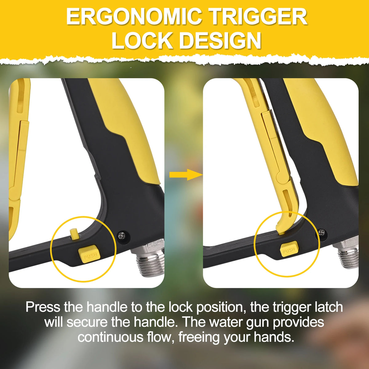 Short High Pressure Washer Spray Gun, Max 5000 PSI, M22-14mm Inlet, 1/4-Inch Quick Connector, Nozzle Holder