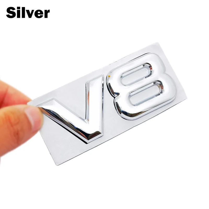 V8 Metal Car Emblem Badge - Waterproof Trunk Decal Sticker - image 9
