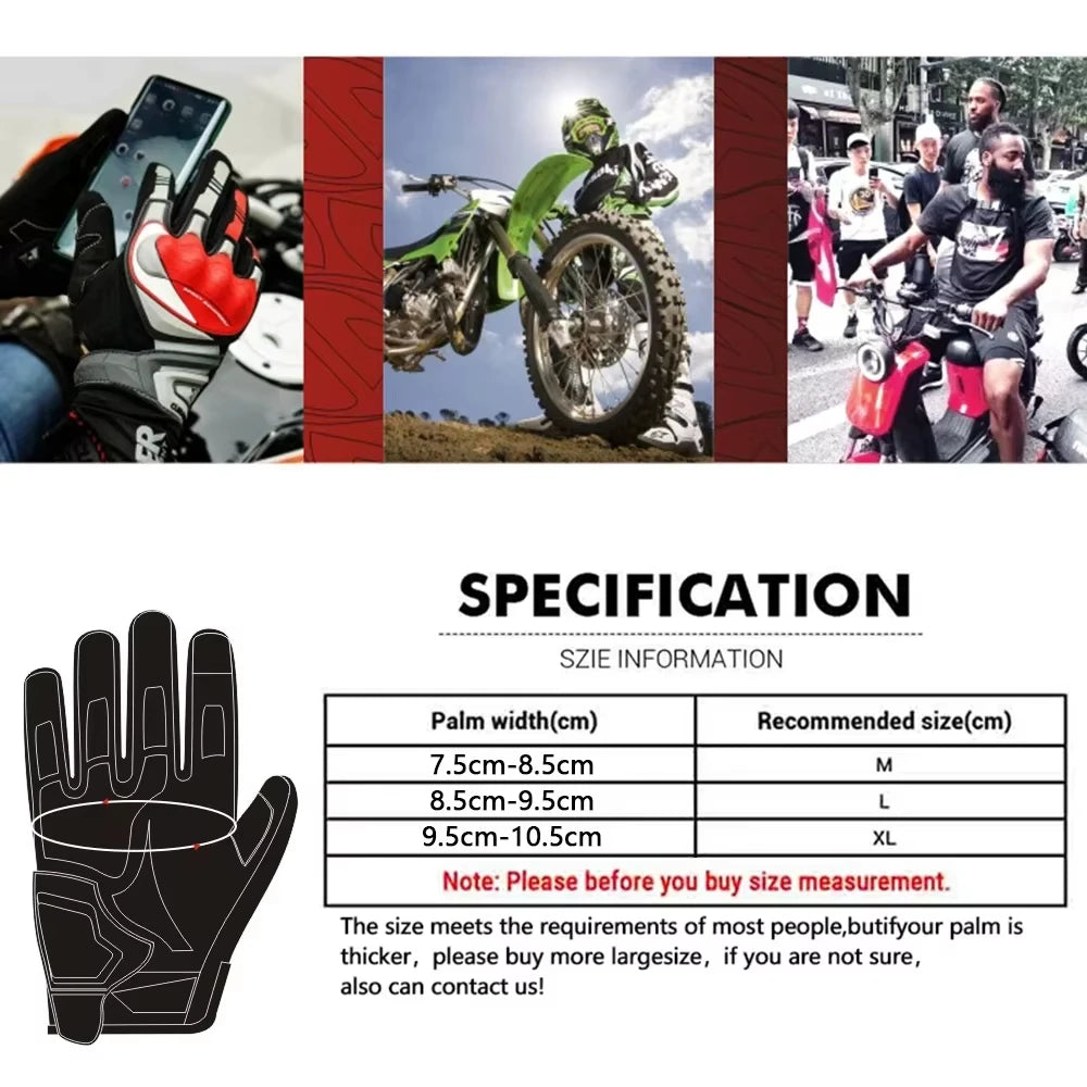Motorcycle Gloves Are Touchable Reflective Full Finger Gloves And Road Riding Anti Slip Wear-resistant Protective Gloves