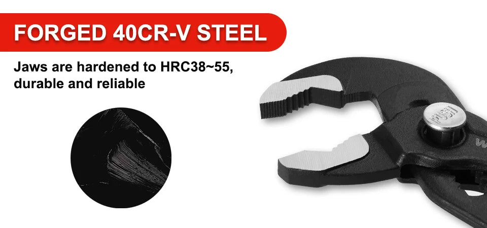 WORKPRO 2PC Water Pump Pliers 7" & 10" Adjustable Groove Joint Pliers - image 9